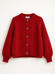 Mohair-Strickjacke / Kirsche / Einheitsgröße