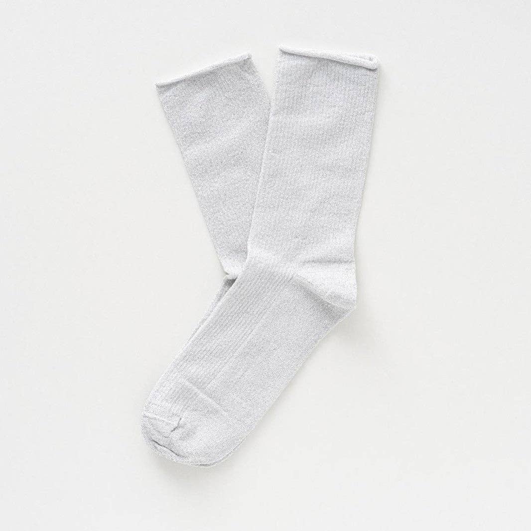 KLUE Glitter-Lurex-Socken aus umweltfreundlichem Lyocell | Weiß: 36-40