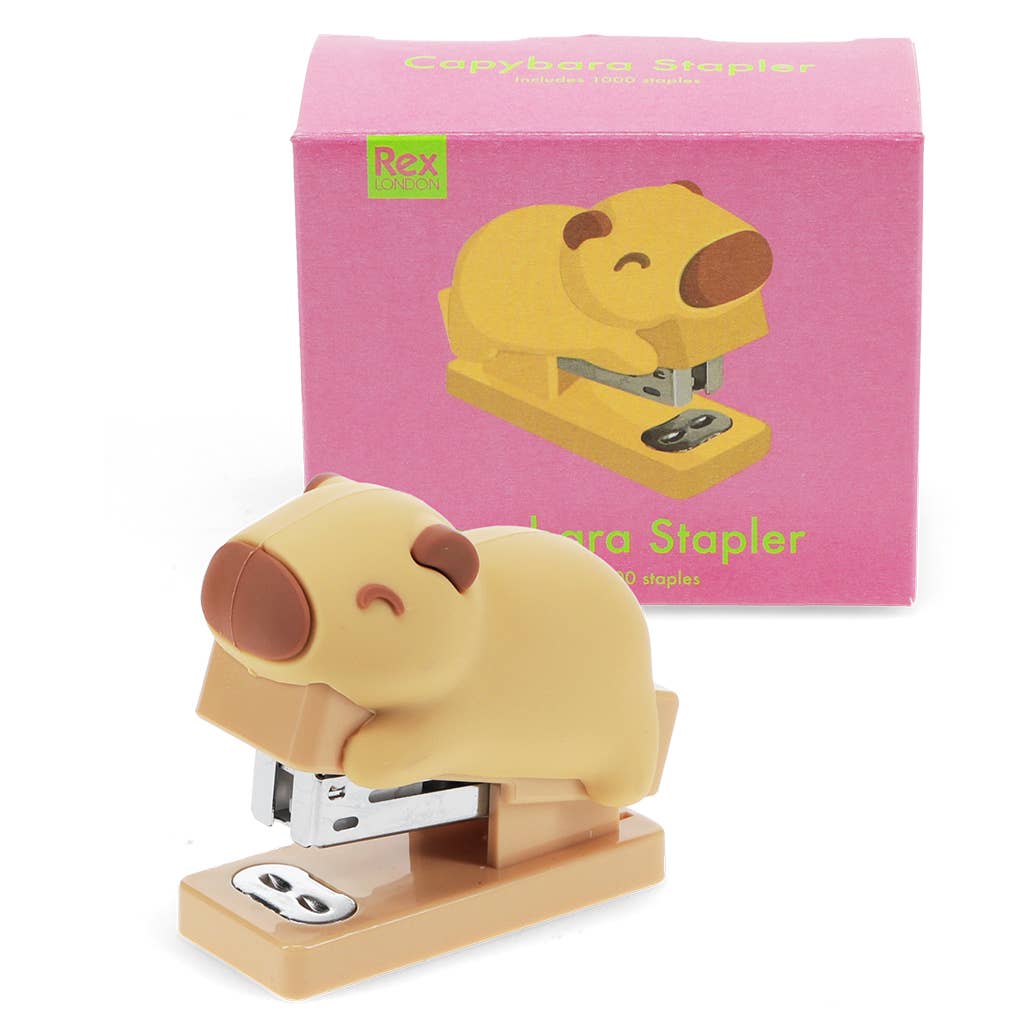 Mini-Heftgerät mit 1000 Heftklammern - Capybara