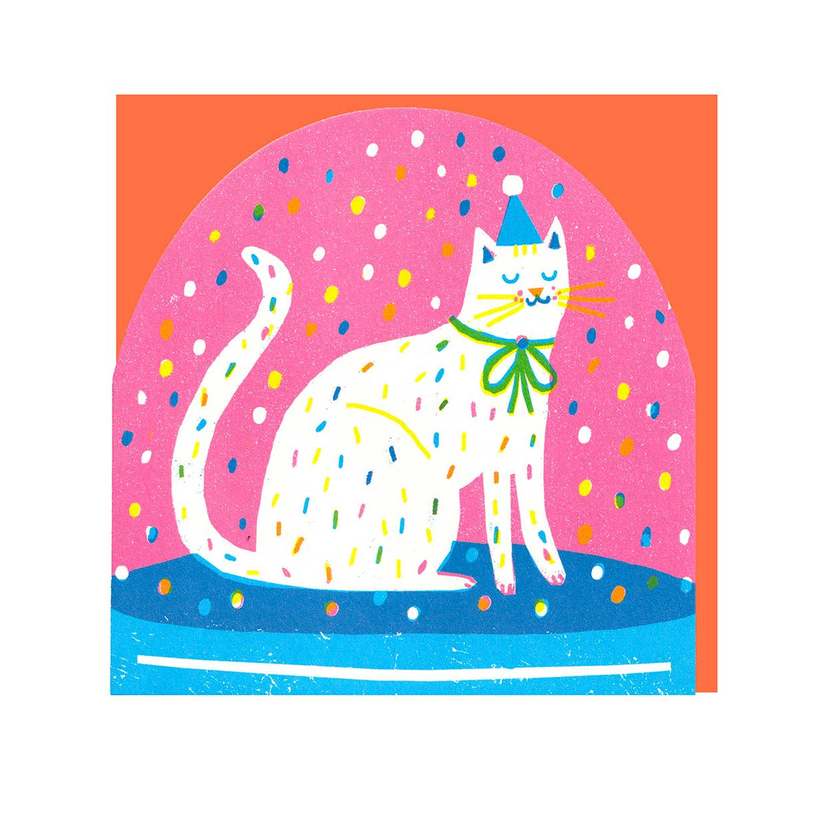 Party-Katzen-Großer Schneekugel-Grußkarte
