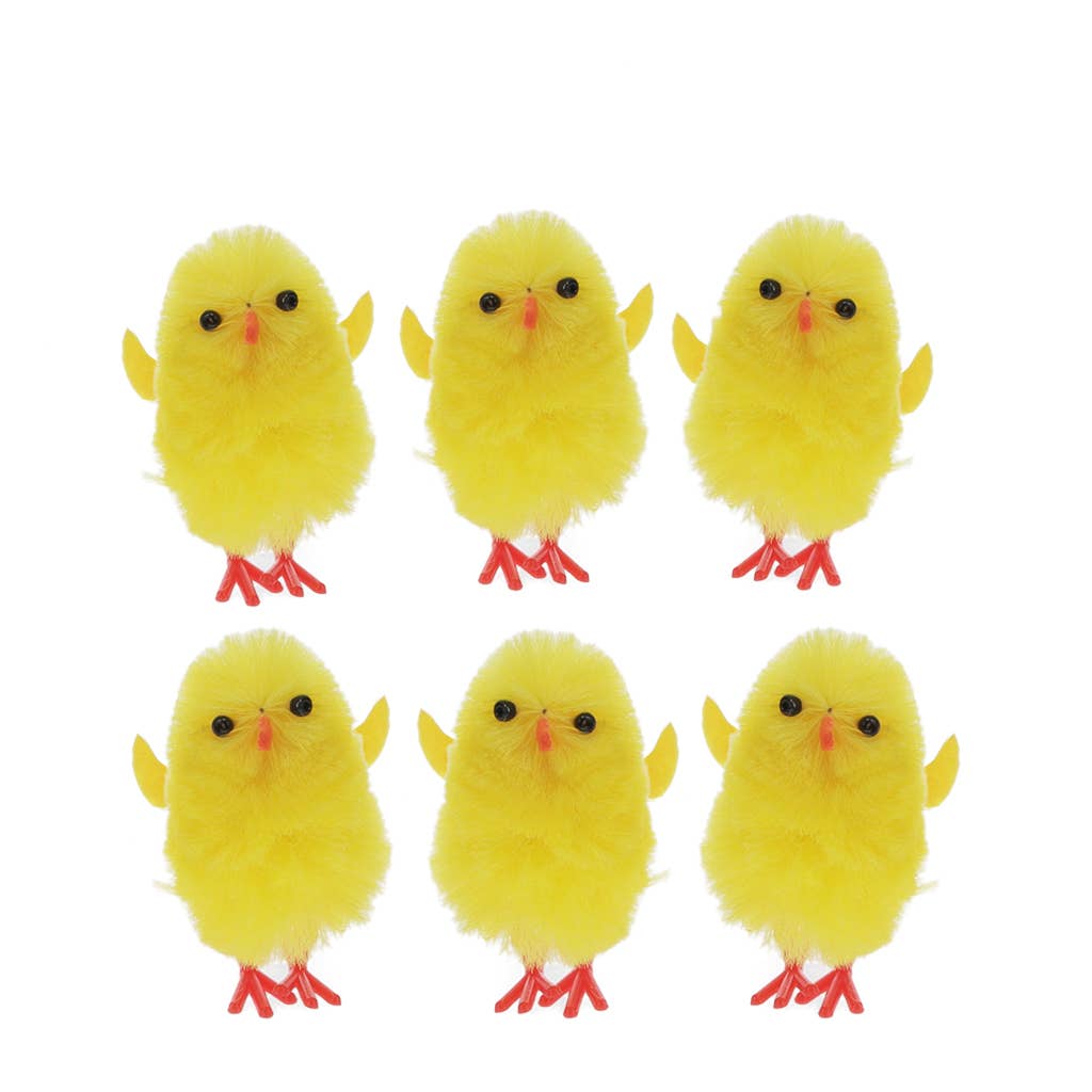 Flauschige Osterdekorationen (Set aus 6) - Mini-Küken