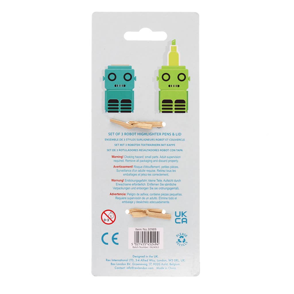 REX - Stapelfähiges Textmarker-Set - Roboter
