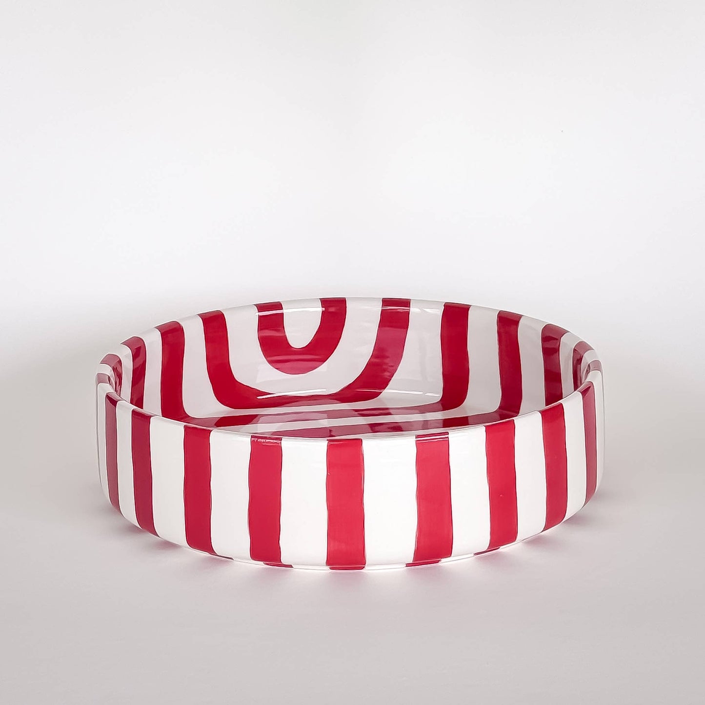 Magazin Minori - Schale gross  Stripes - tramonto red