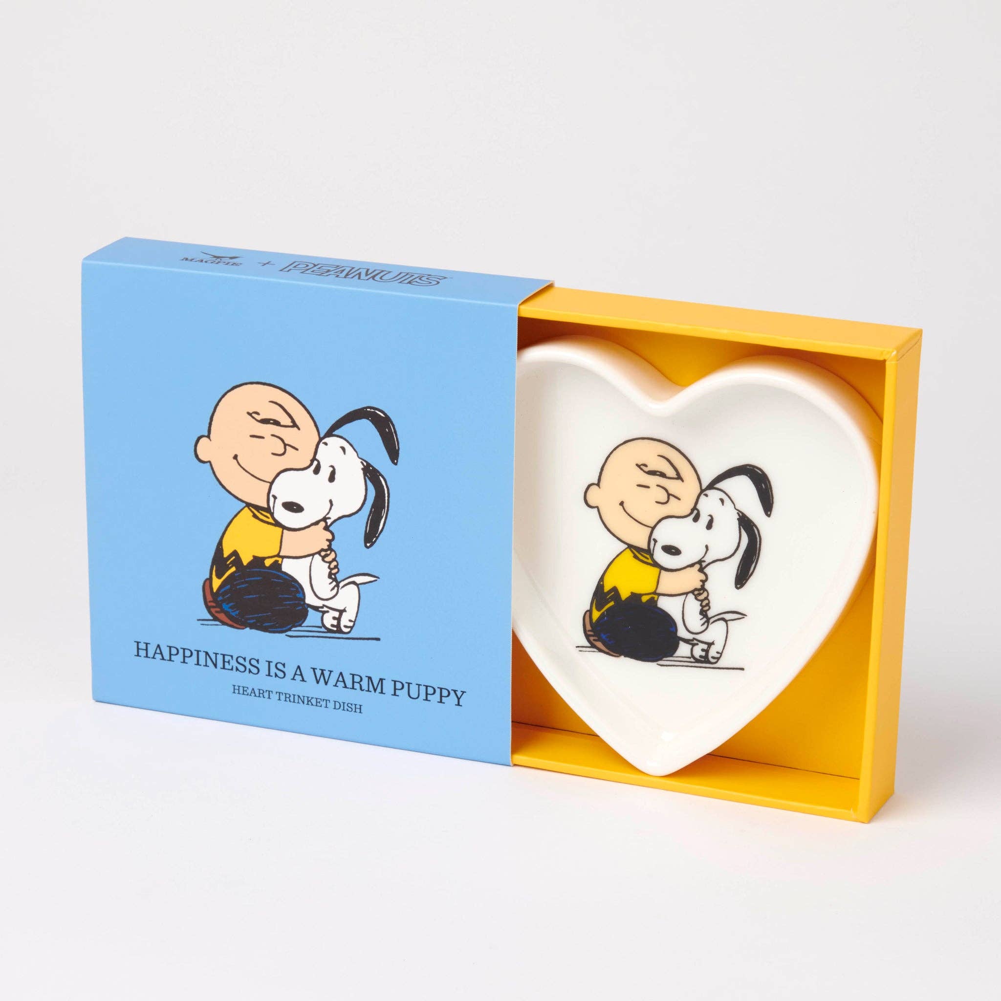 Peanuts - Herzförmige Schmuckschale mit einer Umarmung