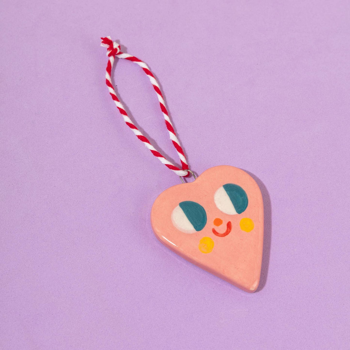 Ana Seixas - Rosa Herz / Keramikhängeschmuck