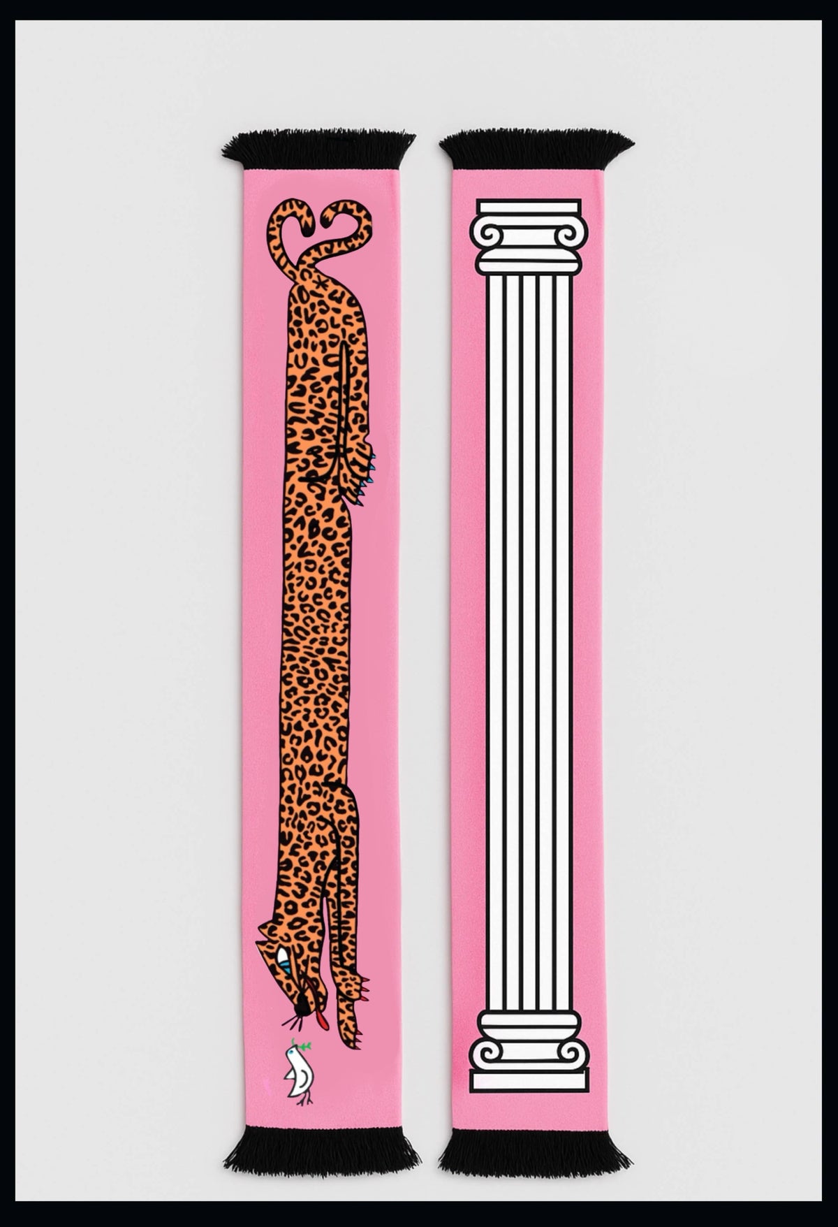 Leoparden-Säulenschal: Rosa
