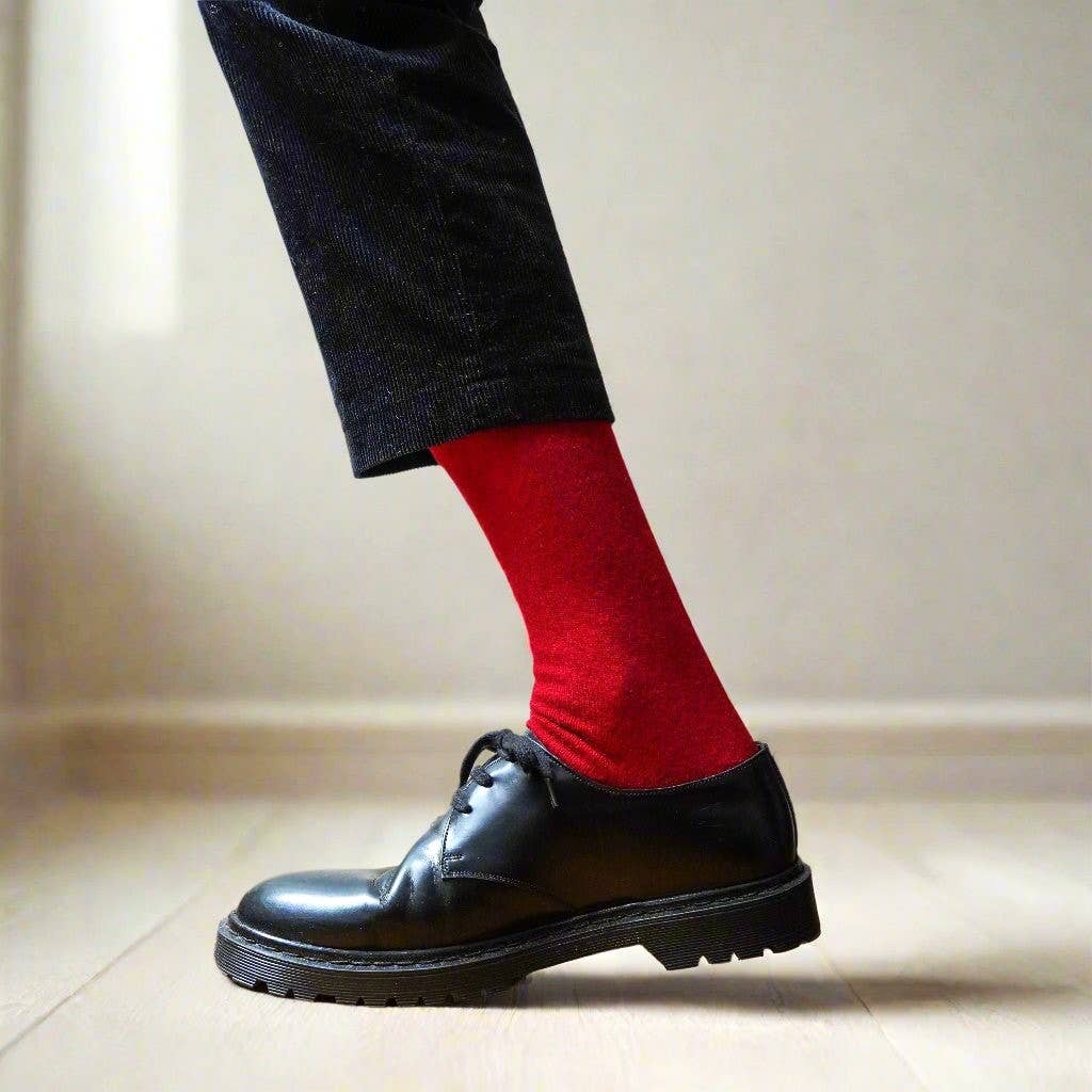 KLUE unifarbene Merinowollsocken | Burgunderrot: 41-46