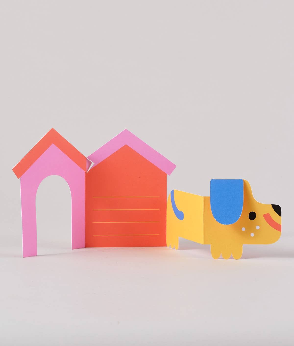Ausklappbare Geburtstagskarte für Kinder mit Aufschrift „Dog In House“