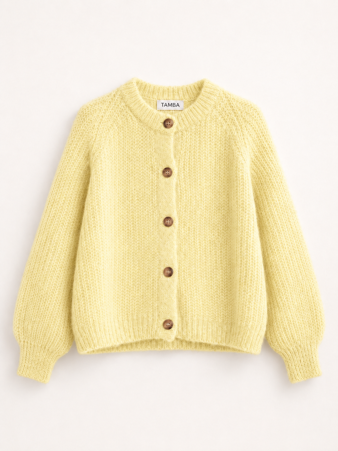 Mohair-Strickjacke  / Butter / Einheitsgröße