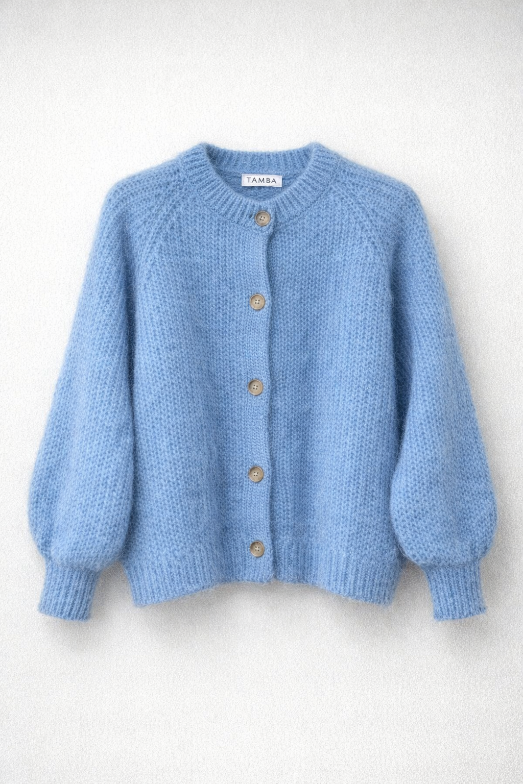 Mohair-Strickjacke mit Knopfleiste
: Jeans-Blau / Einheitsgröße