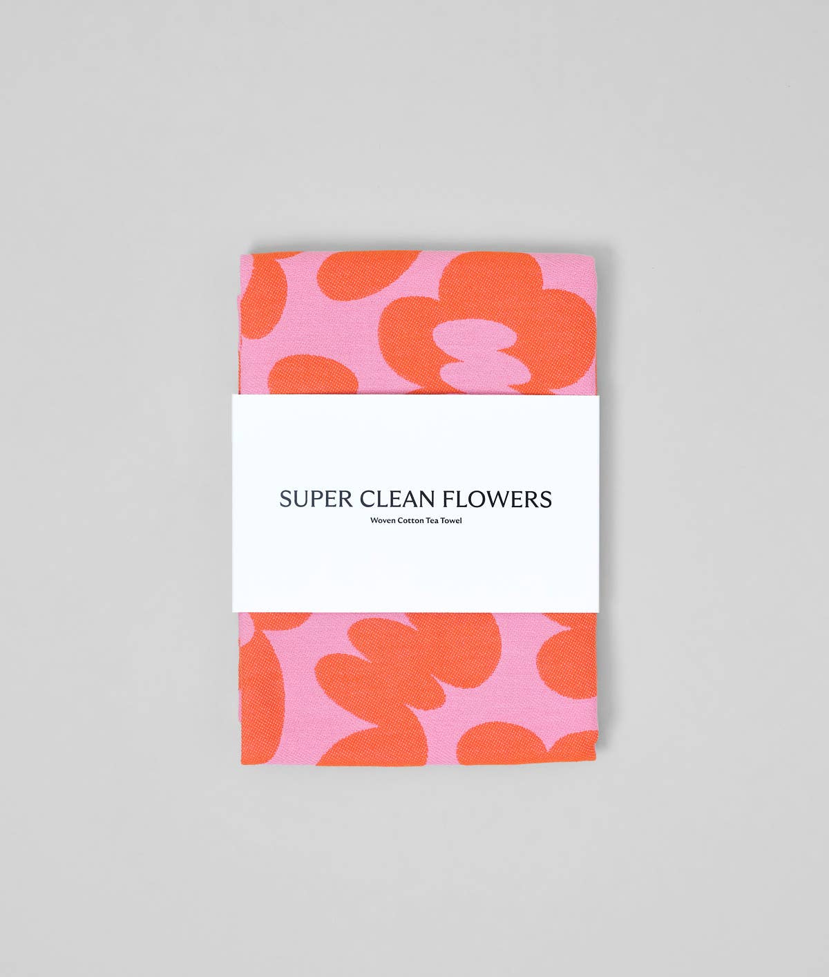 Wrap - Super Clean Blumen Pink/Warmrot gewebtes Baumwoll-Küchentuch
