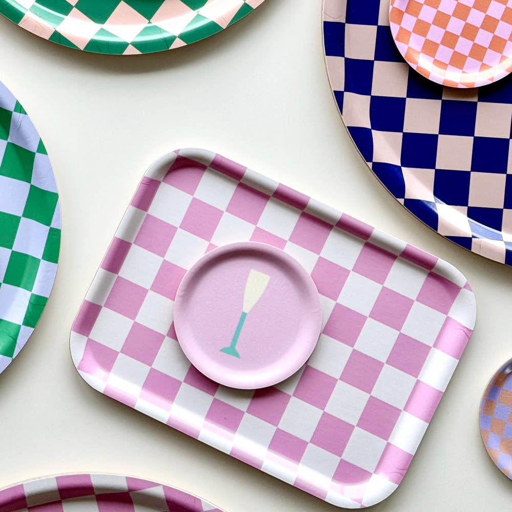 Blu Kat - Serviertablett "Rasberry/Cream Checker"