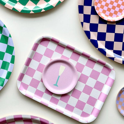Blu Kat - Serviertablett "Rasberry/Cream Checker"