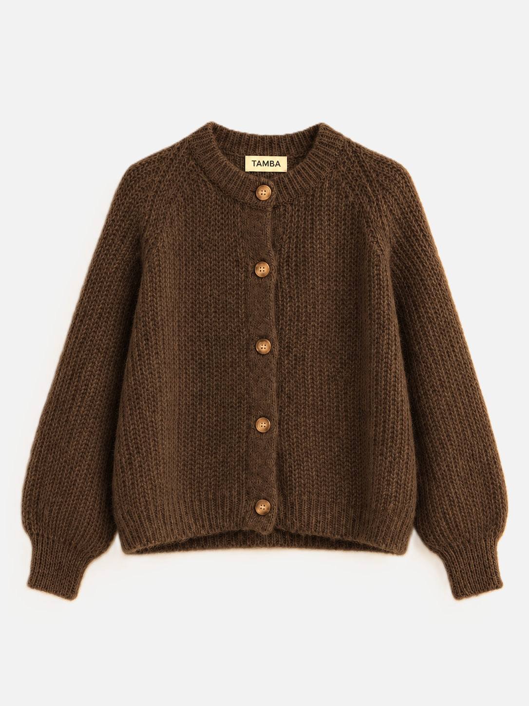 Mohair-Strickjacke / Kaffee / Einheitsgröße
