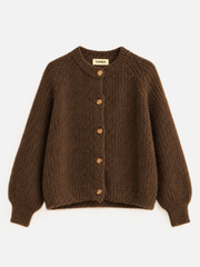 Mohair-Strickjacke / Kaffee / Einheitsgröße