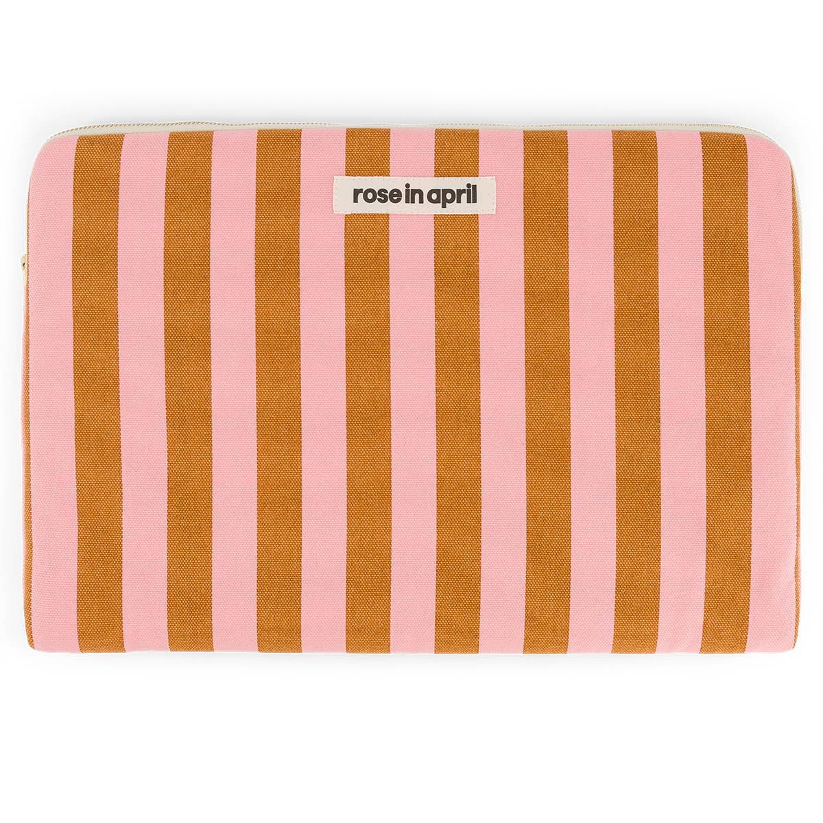 Rose in April - Maya Laptop-Tasche 39 x 27 cm - Streifen Karamell/Erdbeere