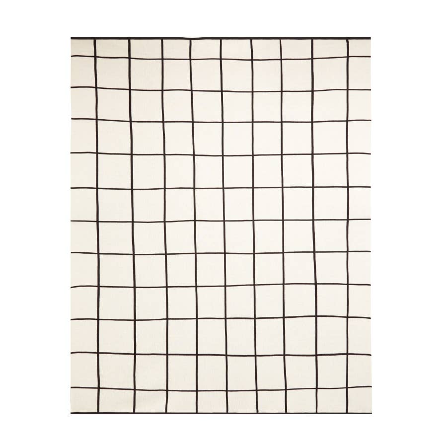 Strickdecke aus Baumwolle — Gitter: Schwarz