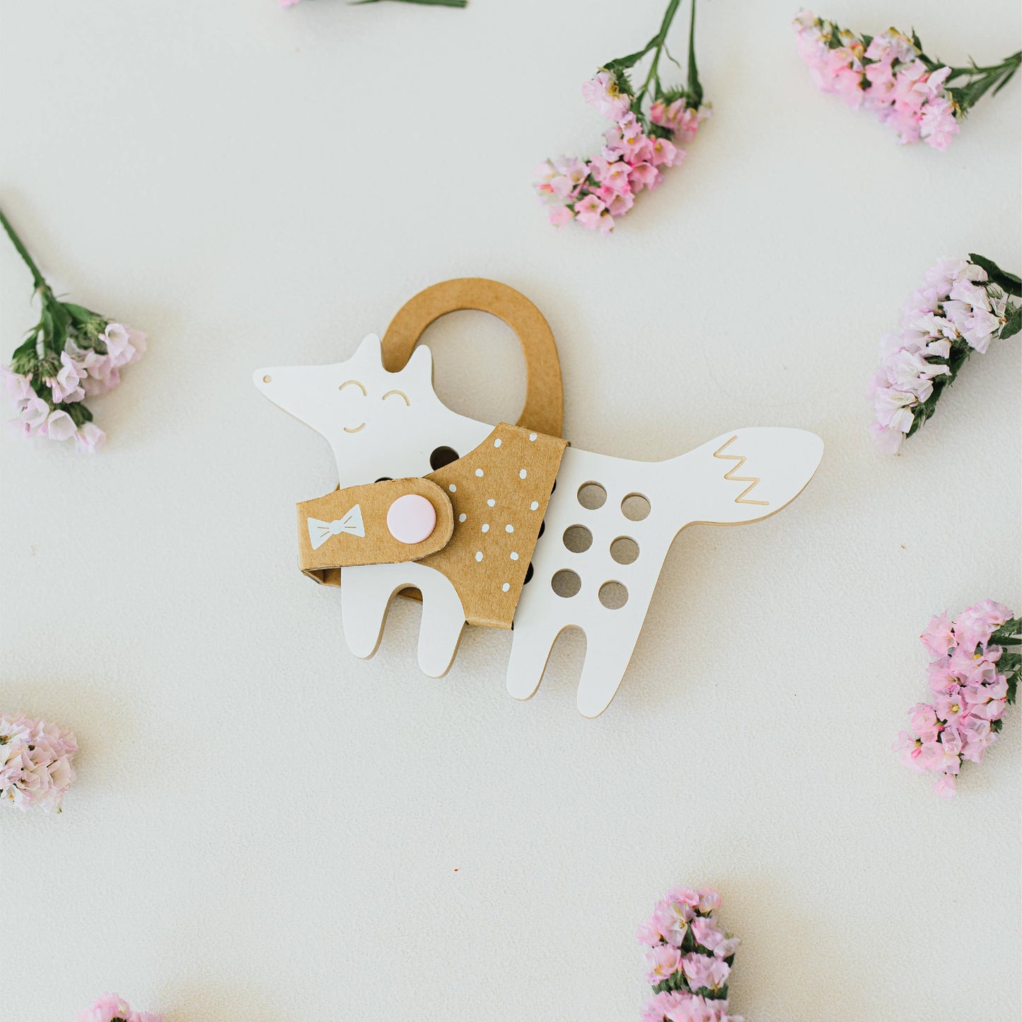 The Fox, kleines hölzernes Schnürspielzeug, Montessori Toy