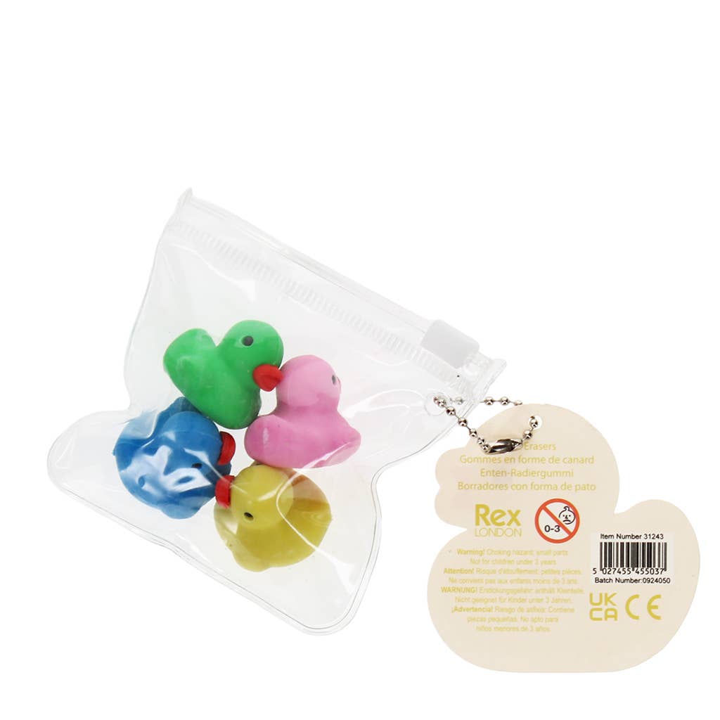 Radiergummis (Set mit 4 Stück) - Enten