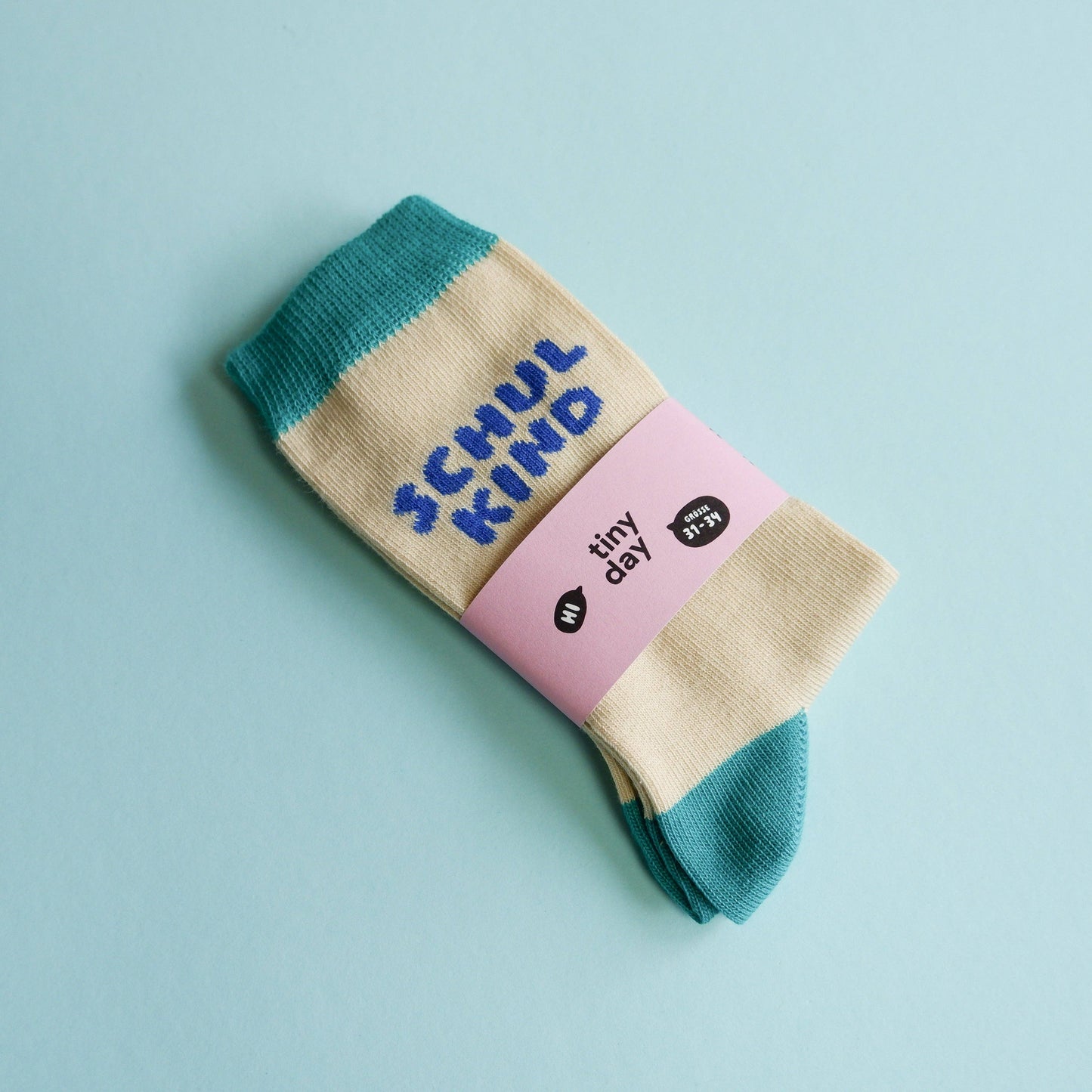 tinyday - Schulkind-Socken | türkis/Blau / Größe 31–34