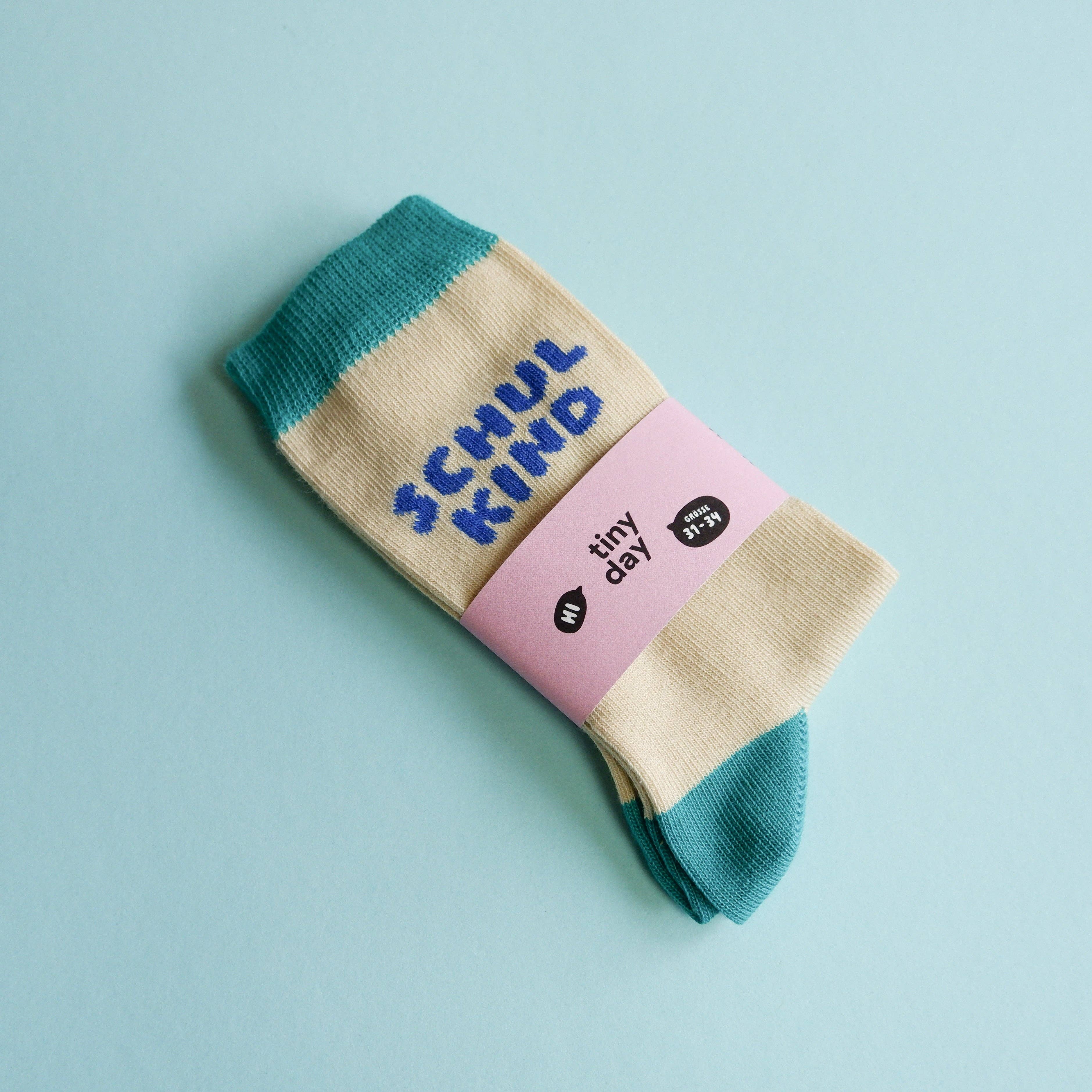 tinyday - Schulkind-Socken | türkis/Blau / Größe 31–34