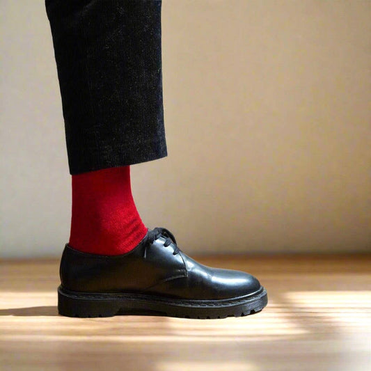 KLUE unifarbene Merinowollsocken | Burgunderrot: 41-46