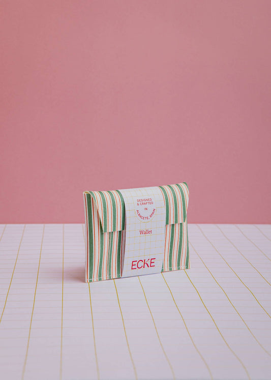 ECKE - Grün gestreiftes Portemonnaie