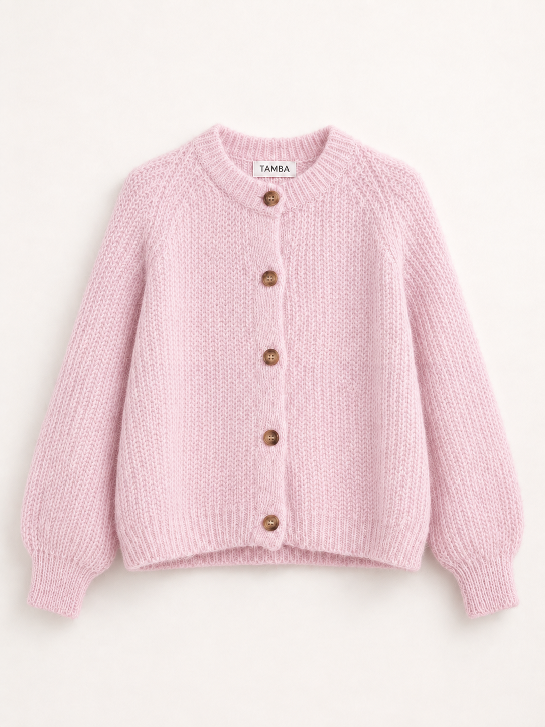 Mohair-Strickjacke / Rosa / Einheitsgröße