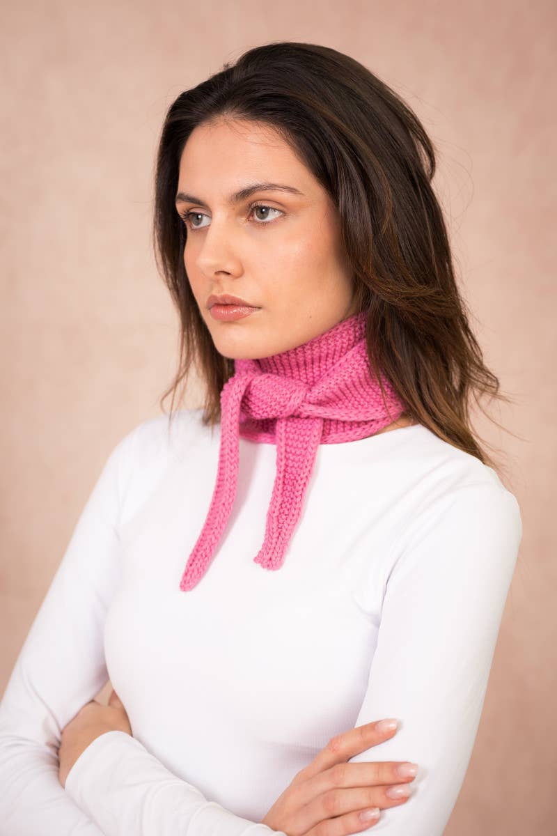 Kleiner "Strick-Schal": Rosa