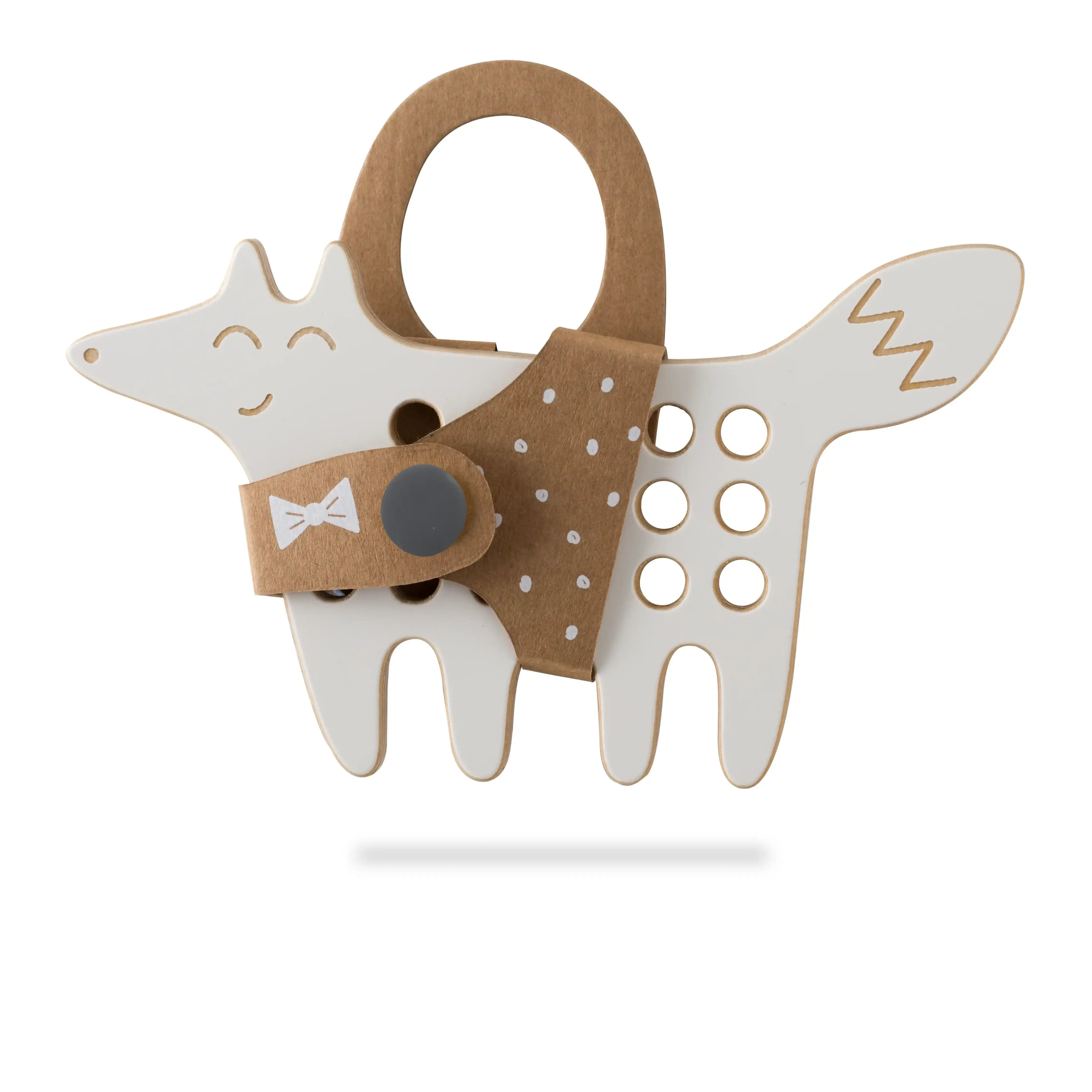 The Fox, kleines hölzernes Schnürspielzeug, Montessori Toy