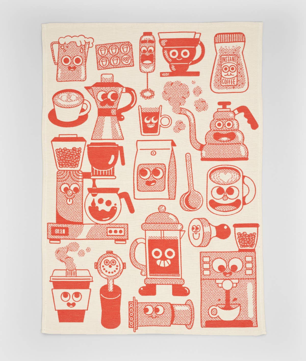 Wrap - Kaffeezeit Geschirrtuch Rot/Beige