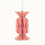 by Vivi - Anhänger Bonbon aus Papier, groß, orange/rosa, 15 cm