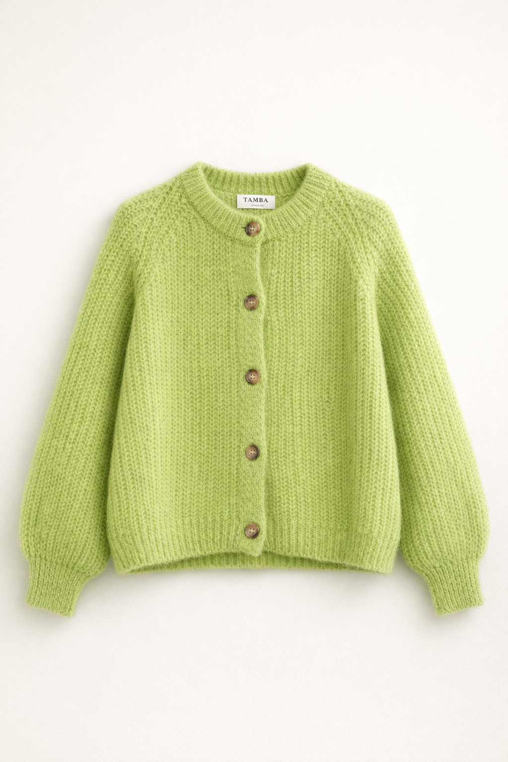Mohair-Strickjacke Pistazie / Einheitsgröße