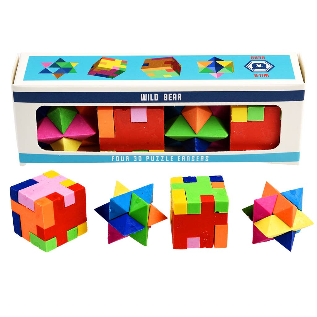 Rex London - 3D Puzzle-Radiergummis (Set mit 4)