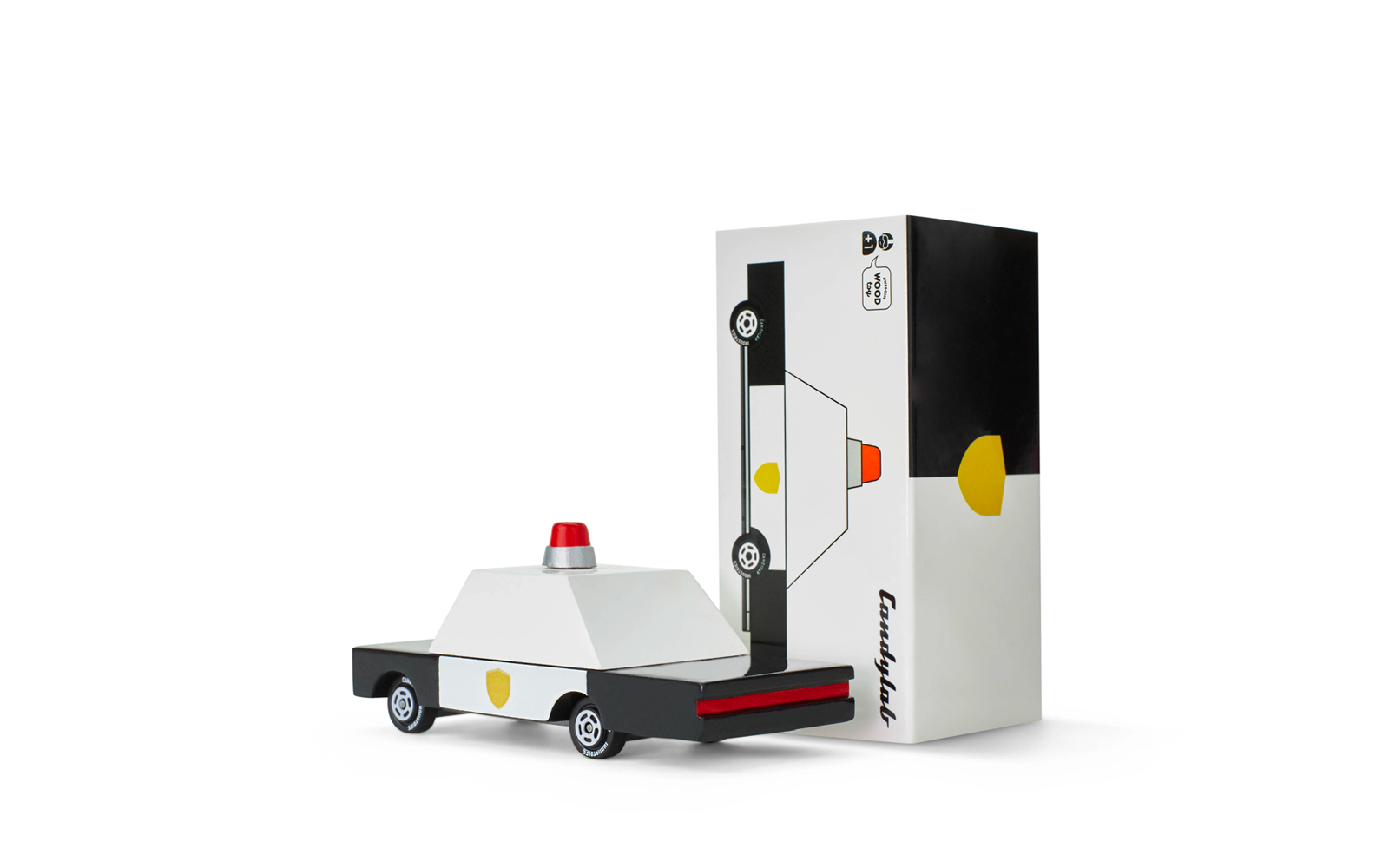 Candylab - Spielzeug-Polizeiauto aus Holz, 8,9 cm lang