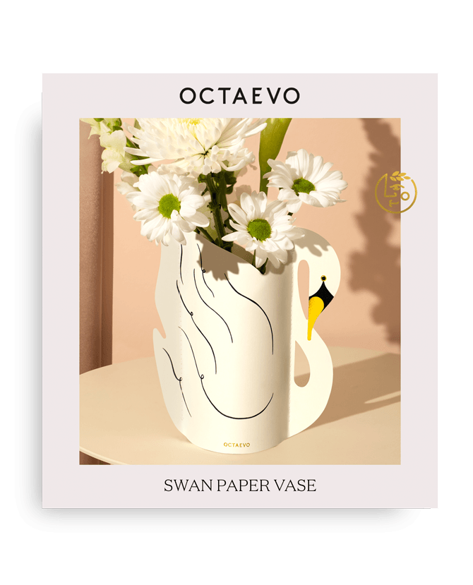 O C T A E V O - Schwan Mini Papier Vase