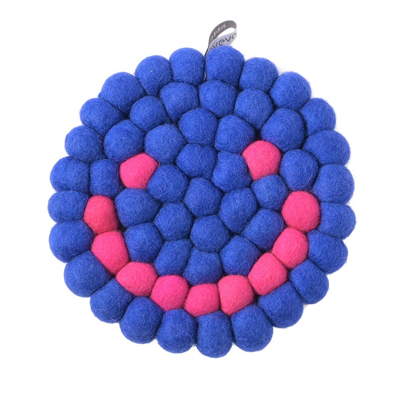 Untersetzer - Smiley - blau