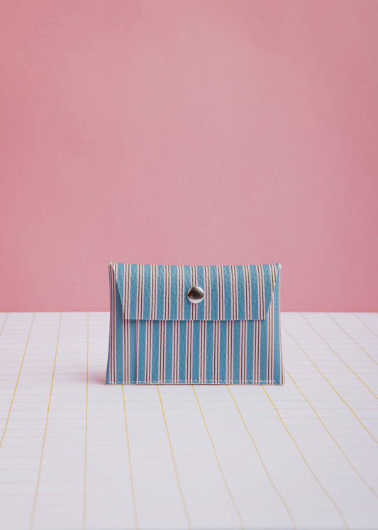ECKE - Brieftasche mit blauen und rosa Streifen