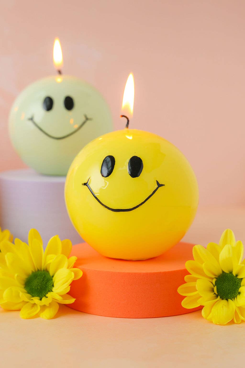 Smiley-Kerze - Mint