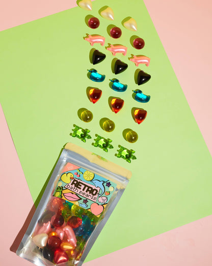 Badeperlen im Retro-Stil der 90er-Jahre Randoms, Jumbo-Mischbeutel, 30 Stück