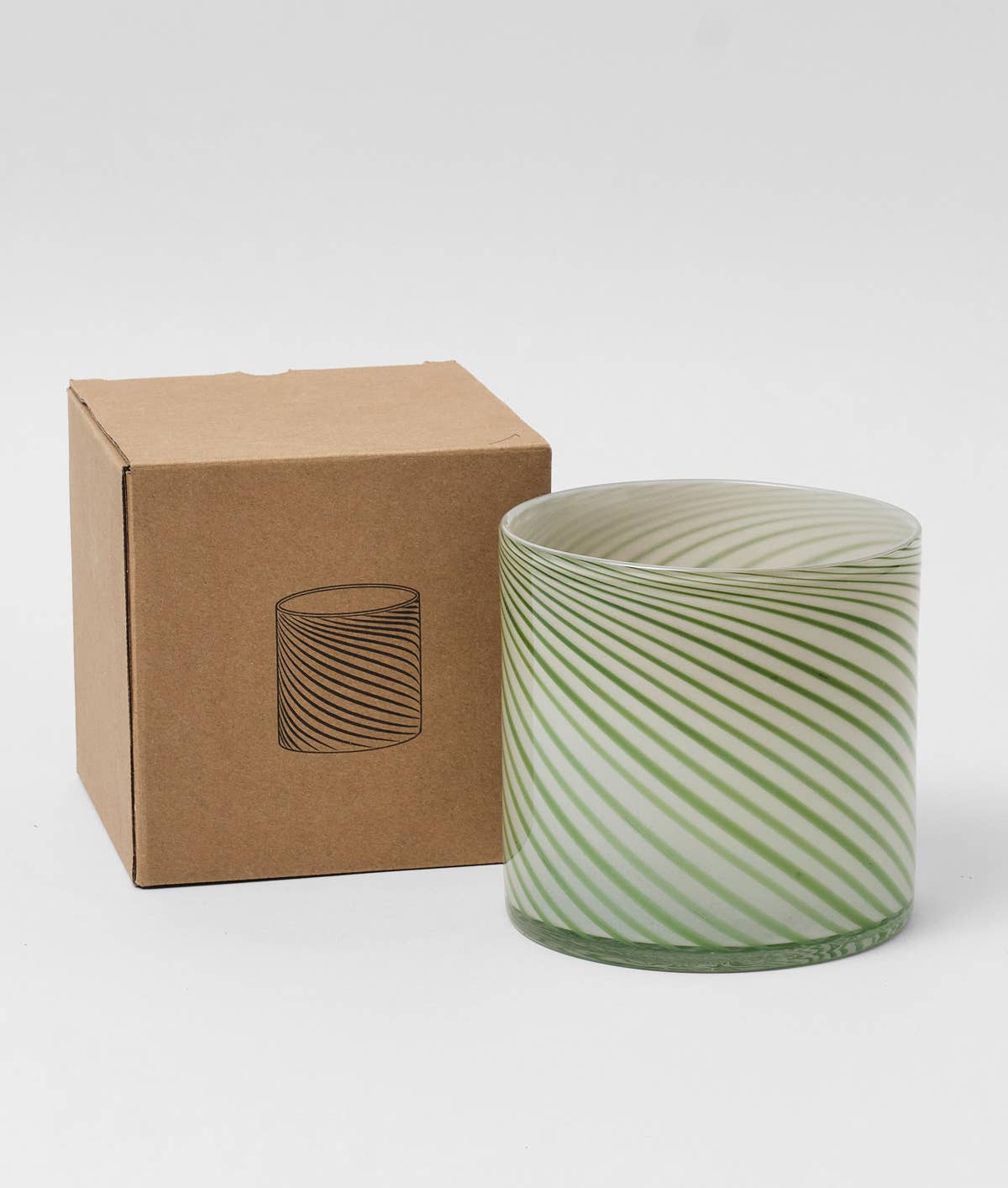 Wrap - Spiralförmiger Glas-Pflanzkübel - Grün