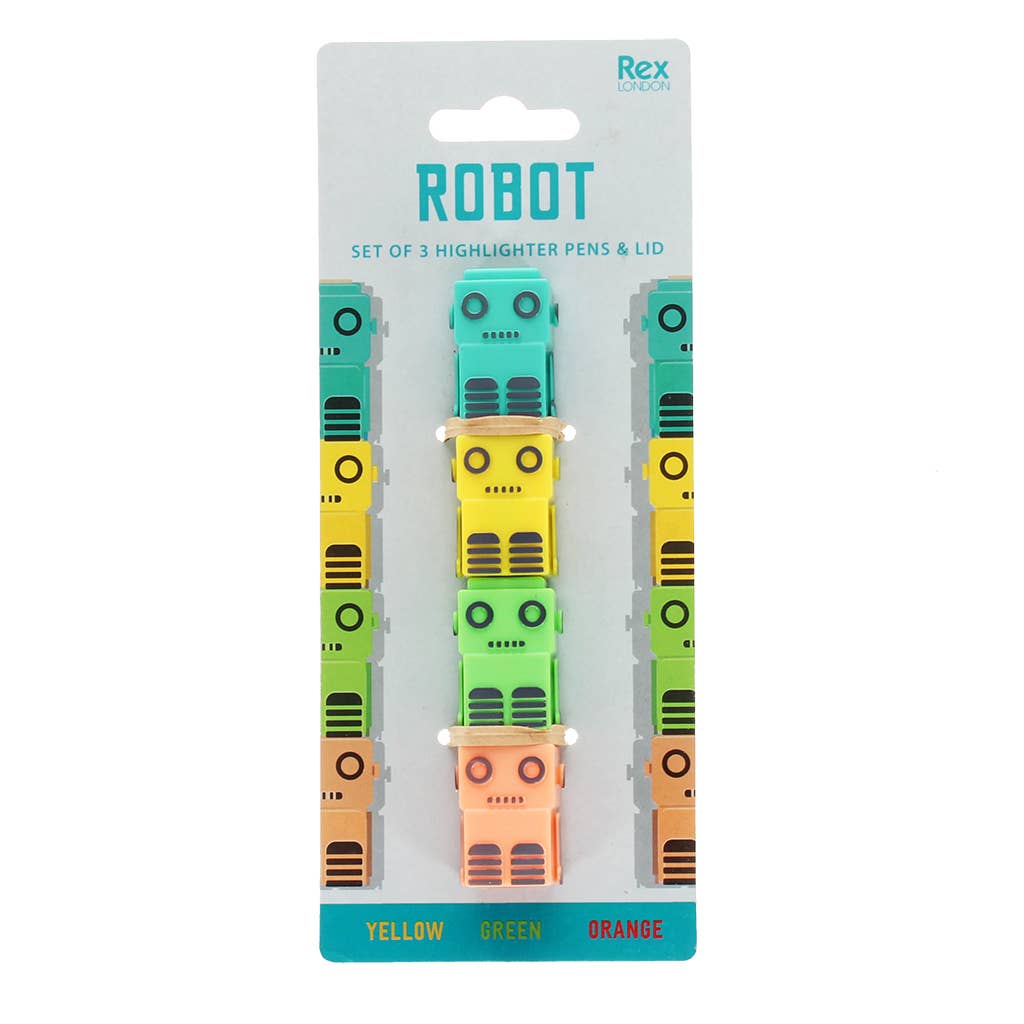 REX - Stapelfähiges Textmarker-Set - Roboter