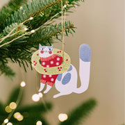 Katzen-Weihnachtsbaum-Hängedekoration