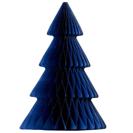 Papier Weihnachtsbaum Tanne Aufsteller groß: Blau