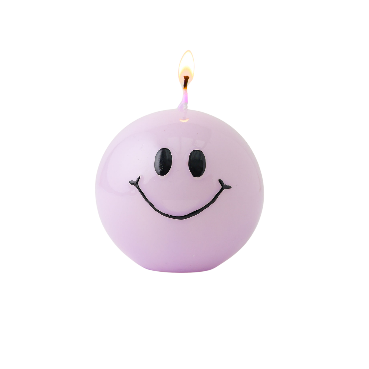 Smiley-Kerze – Lila