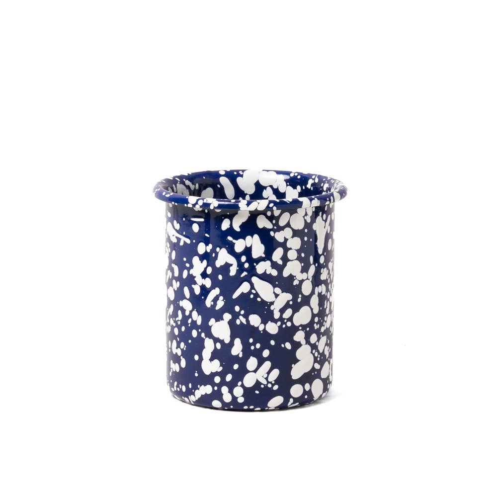 YOD&CO - Splatter Emaille-Utensilienbehälter : Blue and White , groß