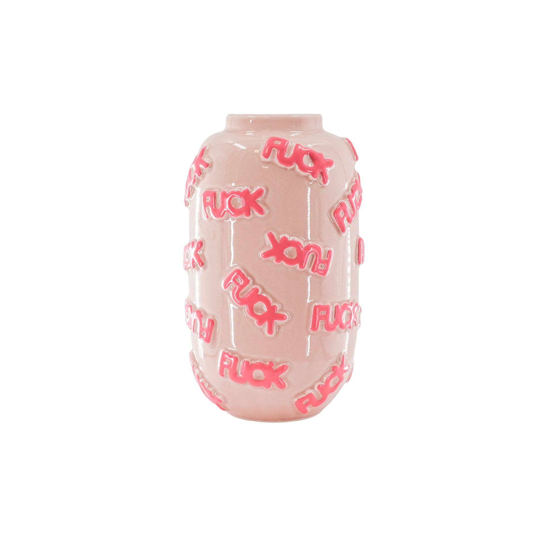 Vase - 'FUCK' - Keramik - Rosa