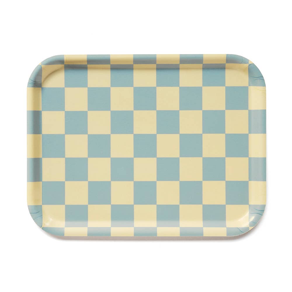 Blu Kat - Serviertablett "Lemon Seafoam CHECKER"
