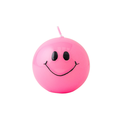 Smiley-Kerze - Hotpink