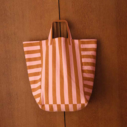 Rose in April - ELISABETH STREIFEN TASCHE KARAMELL / ERDBEERE
